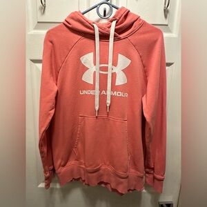 Under Armour Coral Pink Hoodie with White Logo